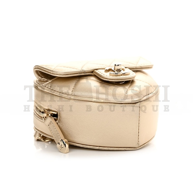 Ch**el METALLIC SMALL HEART BAG 1534457 (13*11*4.5cm) Master Quality
