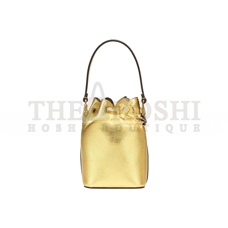 F**di MON TRESOR MINI LEATHER BUCKET BAG IN GOLD 8BS010AK61F1GNN (18*12*10m) Master Quality