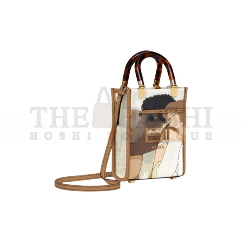 F**di GLAZED FABRIC PLEXIGLASS FF LOGO BIKINI GIRLS MINI 8BS051AJH8F1HDU (18*13*6.5cm) Master Quality