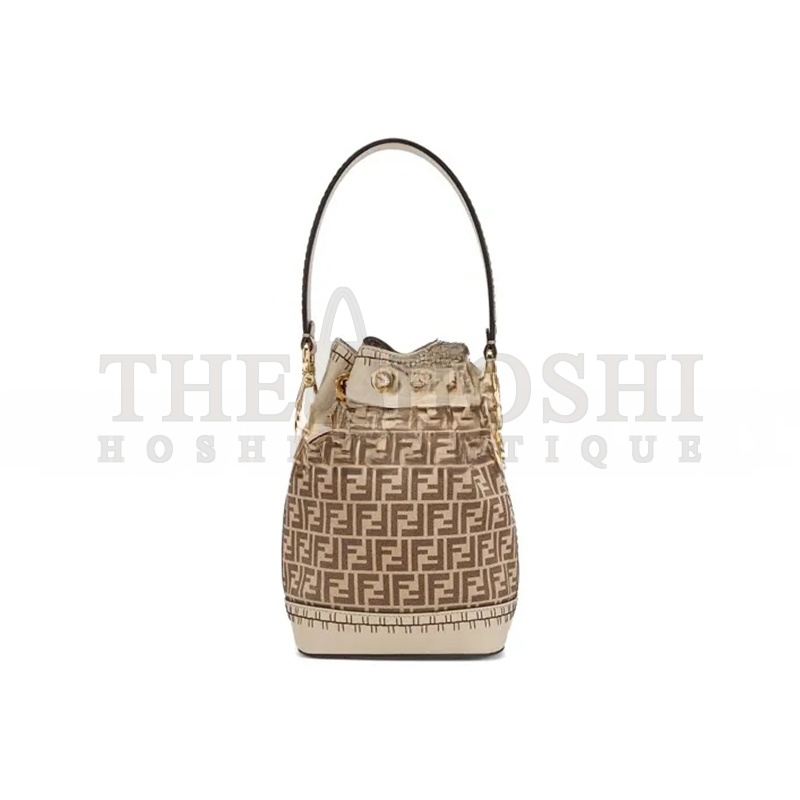 F**di MON TRESOR BUCKET BAG ZUCCA SUEDE MINI BROWN 8BS010AHJGF1FI0 (18*12*10cm) Master Quality