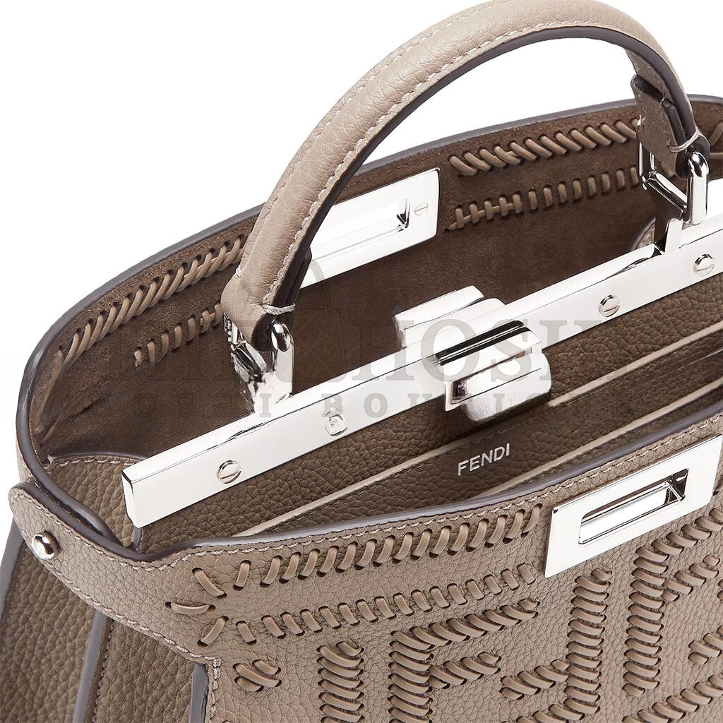 F**di PEEKABOO ISEEU BROWN BRAIDED LEATHER BAG 8BN327ANX8F1C6L (33*25*13cm) Master Quality