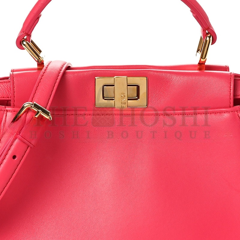 F**di NAPPA STACKED BAR MINI PEEKABOO ICONIC SATCHEL LAMPONE (23*18*11cm) Master Quality