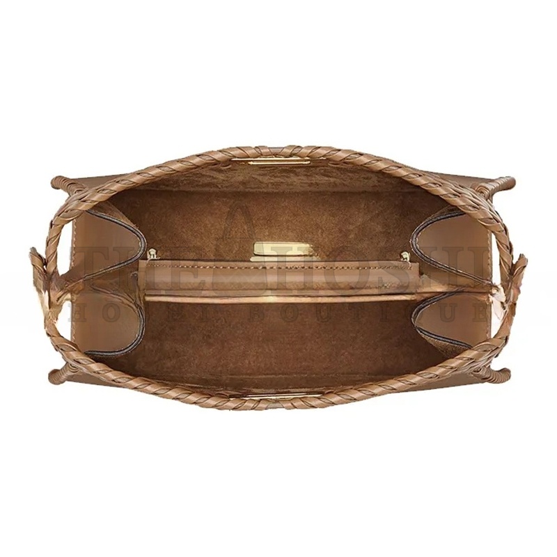 F**di VITELLO KING CEYLON SHINY NAPPA WOVEN SMALL PEEKABOO I SEE U SATCHEL SAND 8BN327AHVYF11WP (33*26*14cm) Master Quality