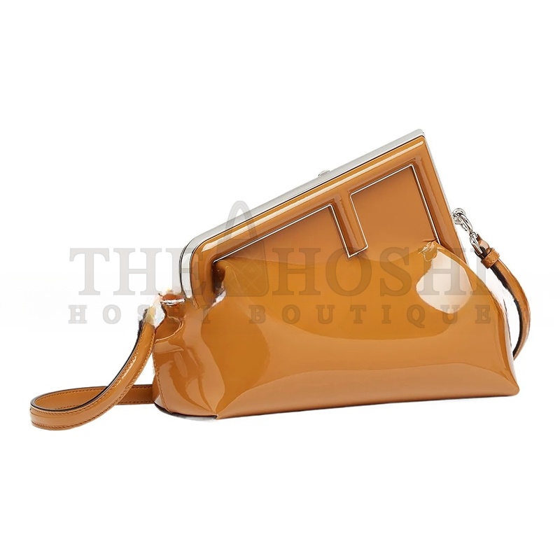 F**di FIRST MIDI OVERSIZED F METAL CLIP PATENT LEATHER SHOULDER CROSSBODY CLUTCH 8BP137ANSNF119U (32.5*23.5*15cm) Master Quality