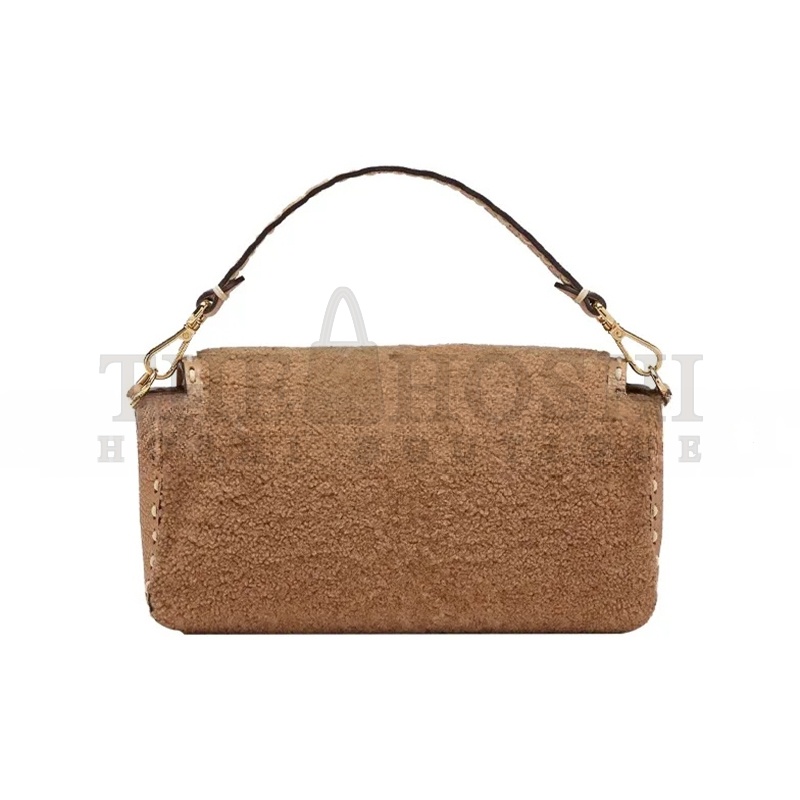 F**di BAGUETTE MEDIUM SHEARLING SHOULDER BAG 8BR600AH96F1F7O (27*15*6cm) Master Quality