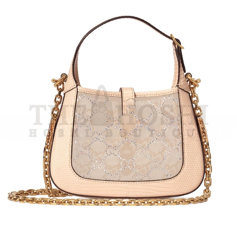 Gvc*1 JACKIE 1961 MINI CRYSTAL GG LIZARD BAG 677027 (19*13*3cm) Master Quality