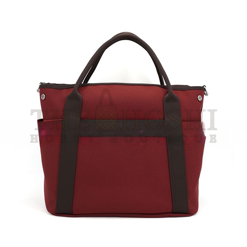 H**me5 MASTER SAC DE PANSAGE TOTE BAG 55 IN  ROUGE H CANVAS WITH SILVER BUCKLE (48*35*27cm) Master Quality
