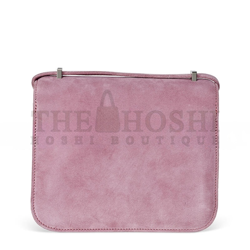H**me5 A ROSE INDIENNE VEAU DOBLIS SUEDE MINI CONSTANCE WITH PALLADIUM HARDWARE 436576 (18*14.5*6cm) Master Quality