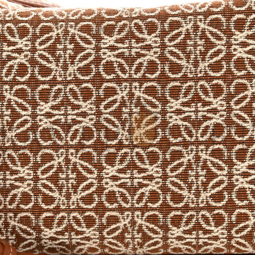 L0ew* JACQUARD ANAGRAM CALFSKIN SMALL CUBI BAG TAN PECAN (20*16*12cm) Master Quality