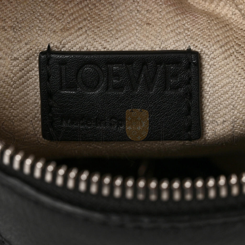 L0ew* CALFSKIN MEDIUM PUZZLE BAG BLACK (24*16.5*10.5cm) Master Quality