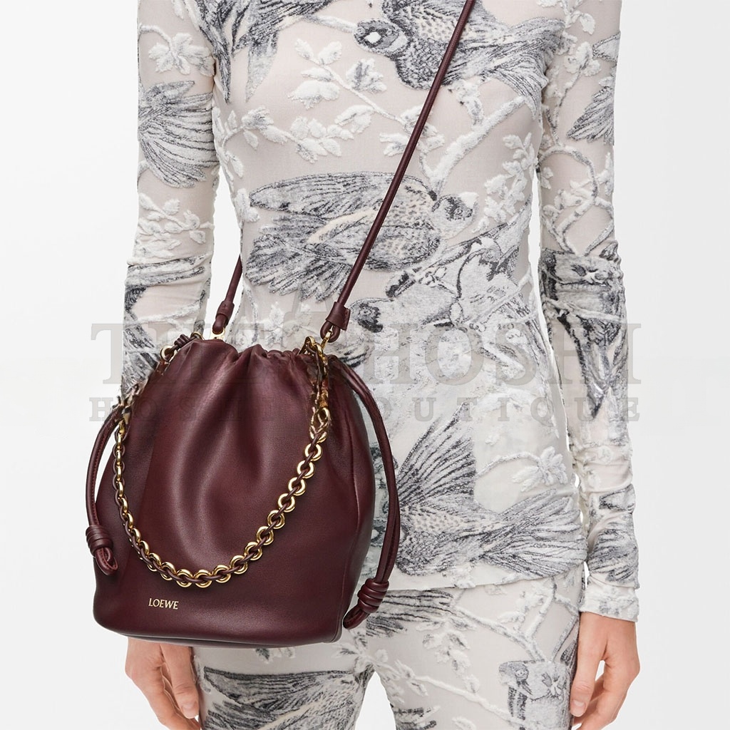 L0ew* FLAMENCO PURSE BUCKET IN MELLOW NAPPA LAMBSKIN 0011054665 (32*24*17cm) Master Quality