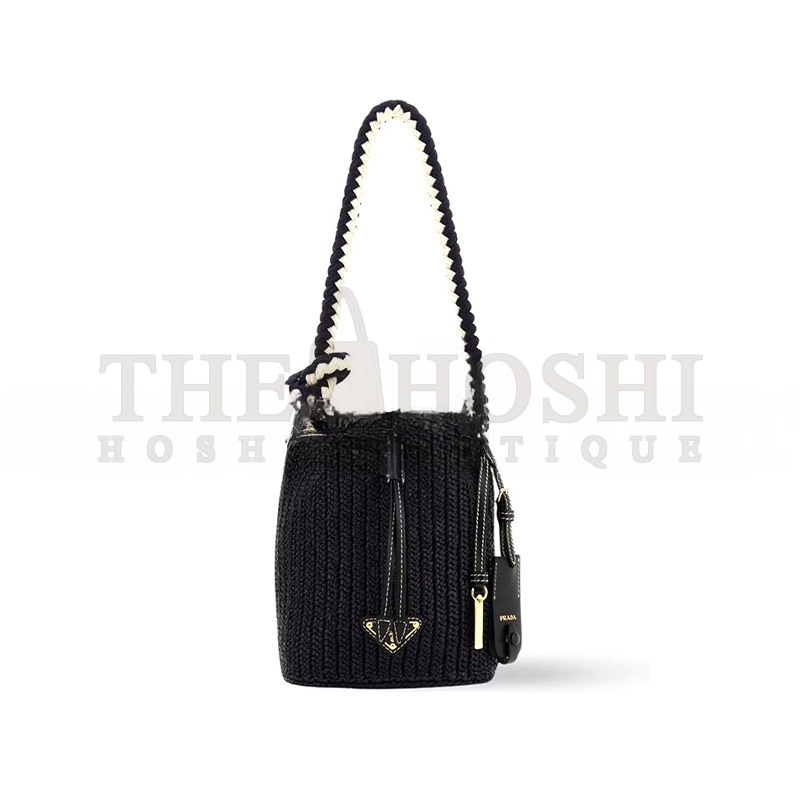 Pra*a CROCHET MINI BUCKET BAG 1BE068 (19.5*15.5*10cm) Master Quality