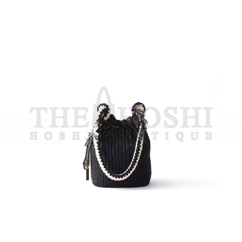 Pra*a CROCHET MINI BUCKET BAG 1BE068 (19.5*15.5*10cm) Master Quality
