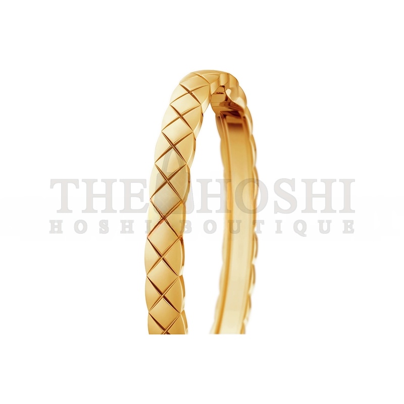 Ch**el COCO CRUSH BRACELETQUILTED MOTIF, 18K YELLOW GOLD J13221 Master Quality