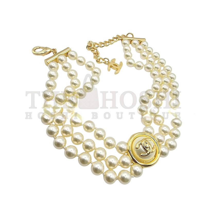 Ch**el CC FAUX PEARL GOLD CHOKER ABE253 Master Quality