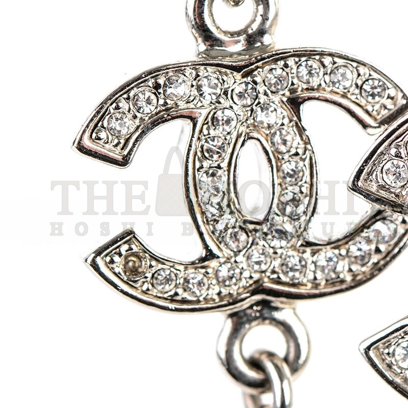 Ch**el CRYSTAL PEARL CC LONG NECKLACE SILVER 260MM 169293 Master Quality