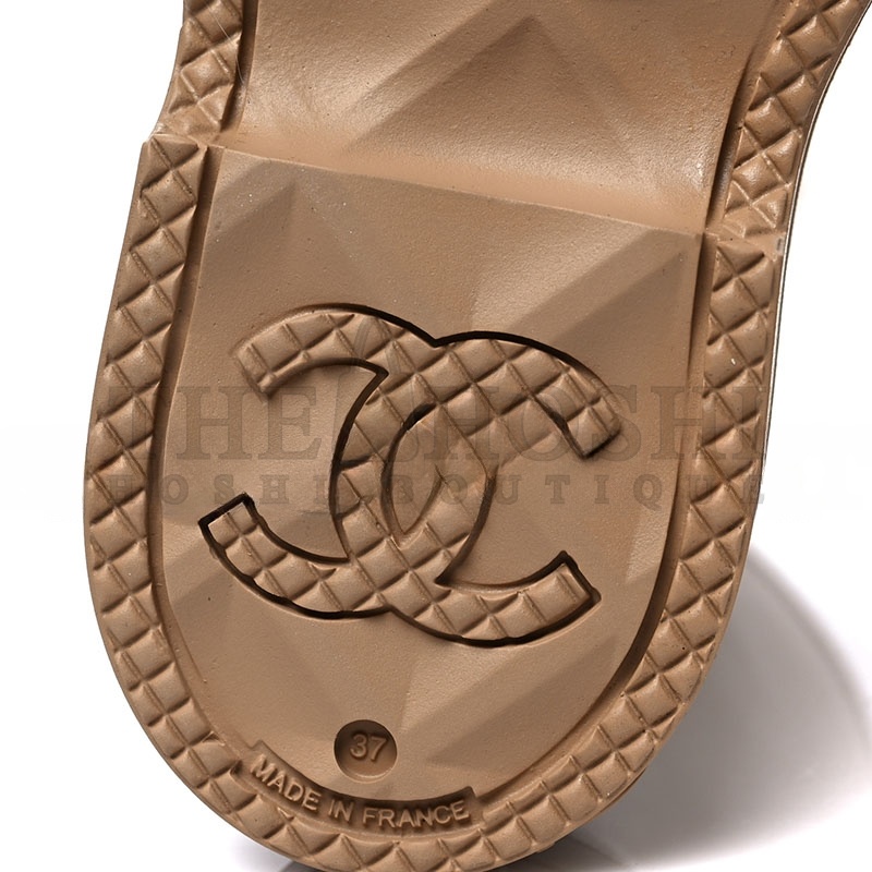 Ch**el CAOUTCHOUK CC HIGH BOOTS BEIGE Master Quality