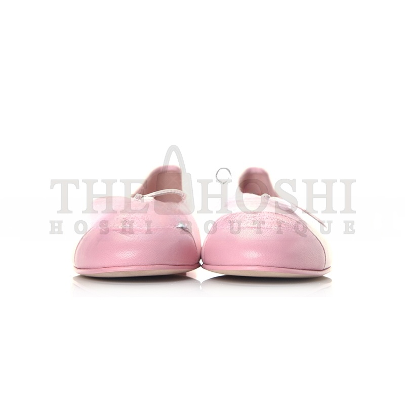 Ch**el LAMBSKIN CC CAP TOE BALLERINA FLATS LIGHT PINK 763271 Master Quality