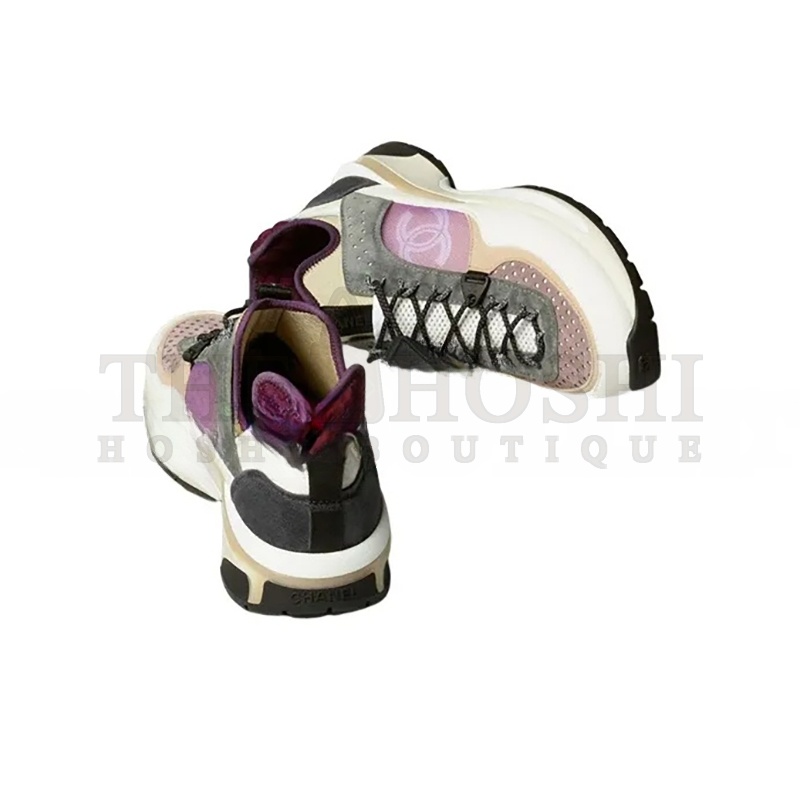 Ch**el SNEAKERS FABRIC, SUEDE CALFSKIN, MESH &amp; FABRIC WHITE, GRAY, PURPLE G39488 Y56142 K4944 Master Quality