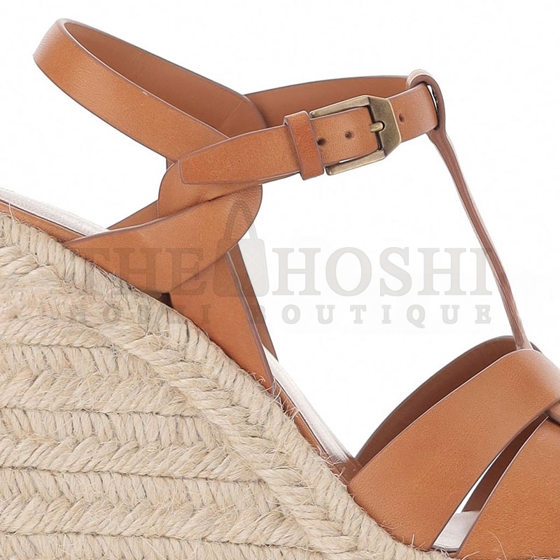 Y51 TRIBUTE WOVEN LEATHER ESPADRILLE WEDGE SANDALS Master Quality