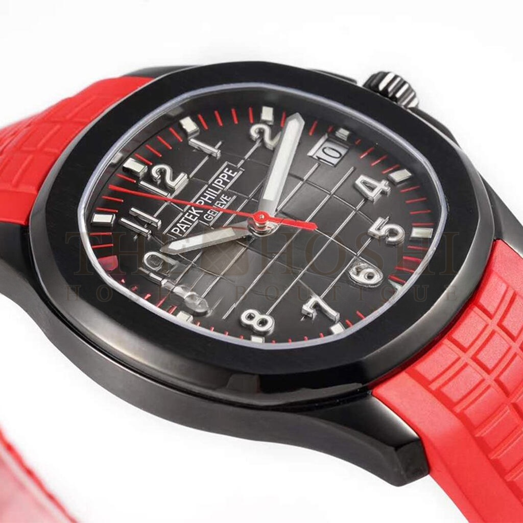 Pat*k Phi1i*pe AQUANAUT‘BLACK VENOM’BLACK DIAL ON RED RUBBER STRAP40MM  WATCH 5167A Master Quality