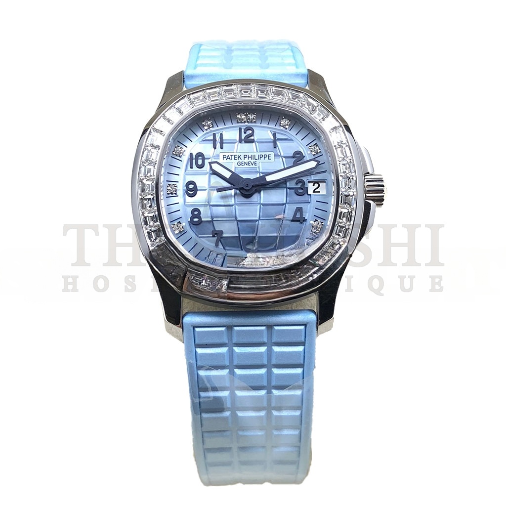 Pat*k Phi1i*pe AQUANAUT 18CT WHITE GOLD BLUE MOP 36MM WATCH 5072G-001 Master Quality