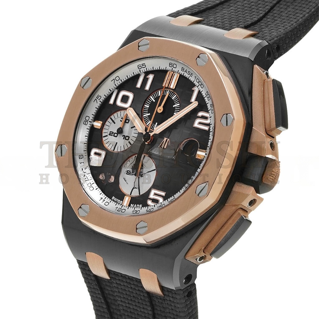 AUDEMARS P1g*et ROYAL OAK OFFSHORE BLACK CERAMIC 44MM SMOKED GREY ROMAN DIAL WATCH 26405NR.OO.A002CA.01 Master Quality